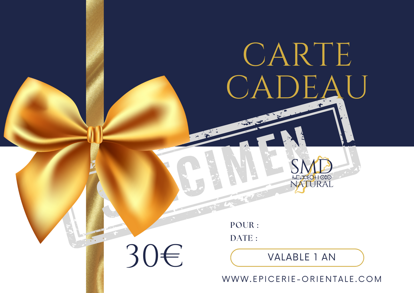 Carte cadeau épicerie orientale